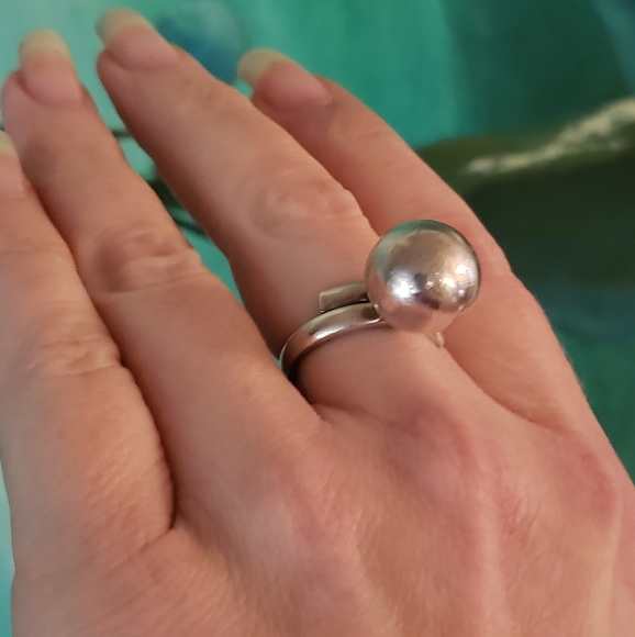 Fantastic Silver Chime Ball Ring Vintage BEAUTY - Picture 4 of 12